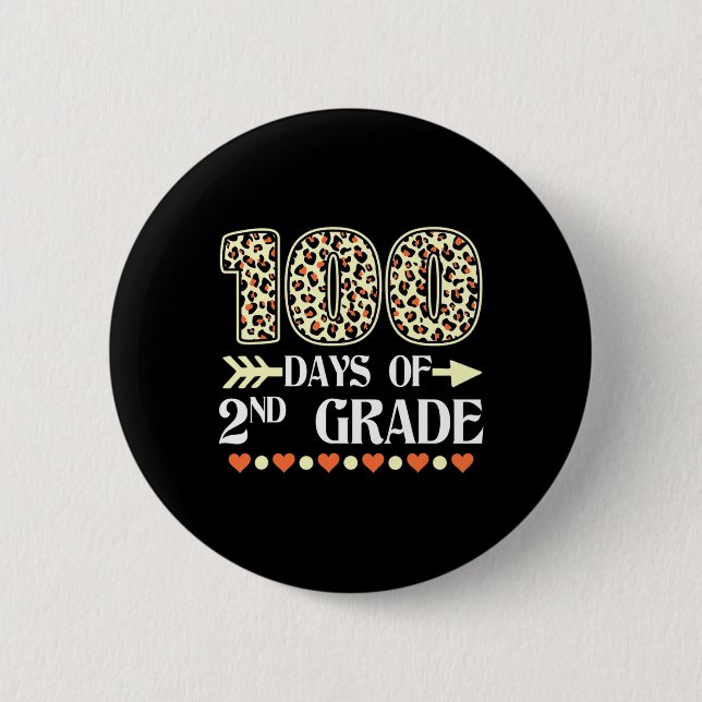 Badge Rond 5 Cm Jour D'Enseignants De 2E Année 100 Jours De Leopa (Devant)