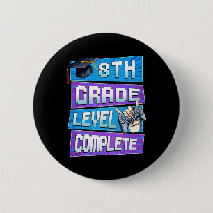 Badge Rond 5 Cm Jour dernier de 8e année Niveau Terminé Bo