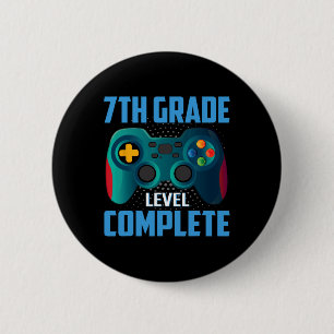 Badge Rond 5 Cm Jour dernier De L'École Vidéo Jeu 7e Classe Comp