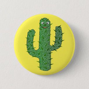 Badge Rond 5 Cm Jour des morts heureux Cactus