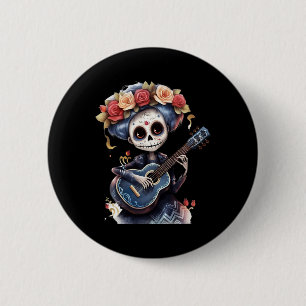 Badge Rond 5 Cm Jour Des Morts Inspiré Catrina Crâne à sucre Catri