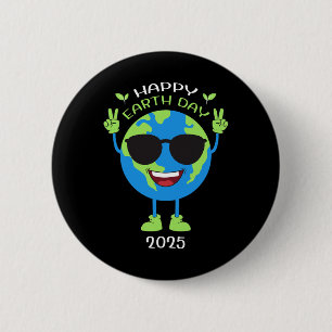 Badge Rond 5 Cm Jour des terres 2025 Jour des terres amusant Anniv