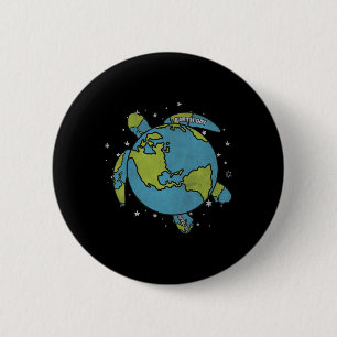 Badge Rond 5 Cm Jour des terres 2025 Restaurer Recycle Sea Turtle