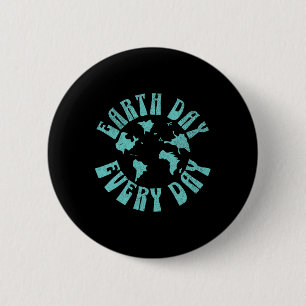 Badge Rond 5 Cm Jour des terres chaque jour Changement climatique