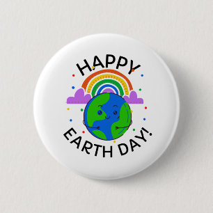 Badge Rond 5 Cm Jour des terres heureux