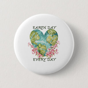 Badge Rond 5 Cm Jour des terres mignon tous les jours Rétro Vintag