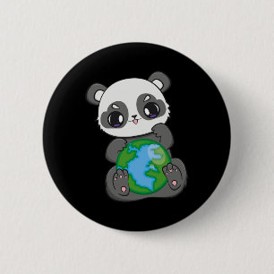 Badge Rond 5 Cm Jour des terres mondial Panda