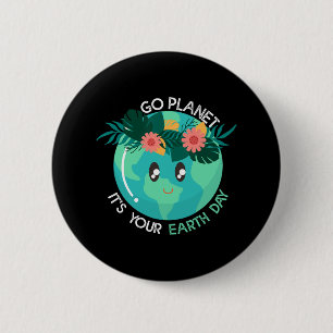 Badge Rond 5 Cm Jour des terres Restaurer Terre Nature Planète Met