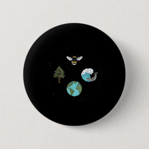 Badge Rond 5 Cm Jour des terres Sauver Les Abeilles Plante Plus D'