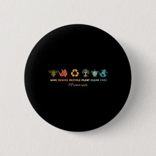 Badge Rond 5 Cm Jour des terres Sauver les abeilles Secourir les a