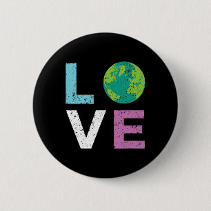 Badge Rond 5 Cm Jour des terres T Shirt Love Et La Terre Style Vin