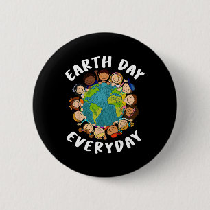Badge Rond 5 Cm Jour des terres Tous Les Jours Chemise Enfants Jeu