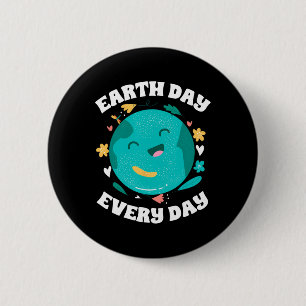 Badge Rond 5 Cm Jour des terres Tous Les Jours Sauvez La Planète