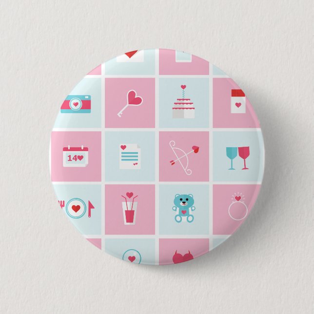 Badge Rond 5 Cm jour des valentines pastel (Devant)