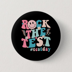 Badge Rond 5 Cm Jour d'essais Test Retro Motivational Teacher St