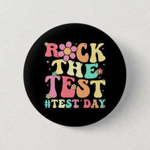 Badge Rond 5 Cm Jour d'essais Test Retro Motivational Teacher St
