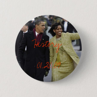 Badge Rond 5 Cm Jour d'inauguration de Barack Obama et de Michelle