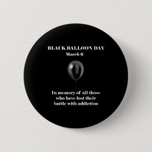 Badge Rond 5 Cm Jour du ballon noir Sensibilisation à la surdose