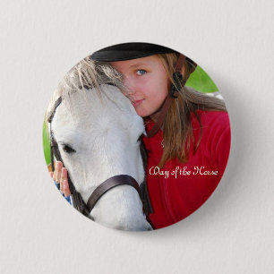 Badge Rond 5 Cm Jour du bouton de cheval