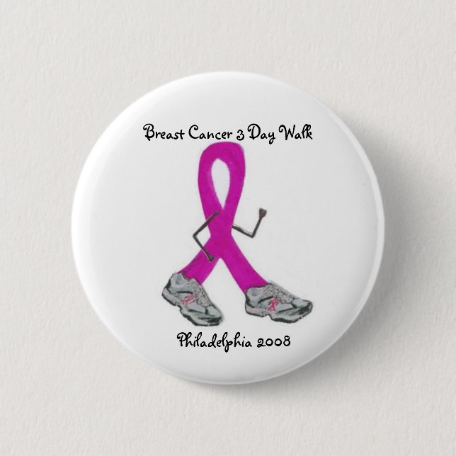 Badge Rond 5 Cm Jour du cancer du sein 3 - Philadelphie (Devant)