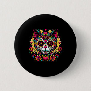 Badge Rond 5 Cm Jour Du Chat Dead Dia De Los Muertos Cinco De Mayo