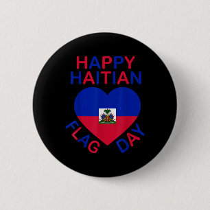 Badge Rond 5 Cm Jour du Drapeau Haïtien Amour Haïti Cœur Racines H