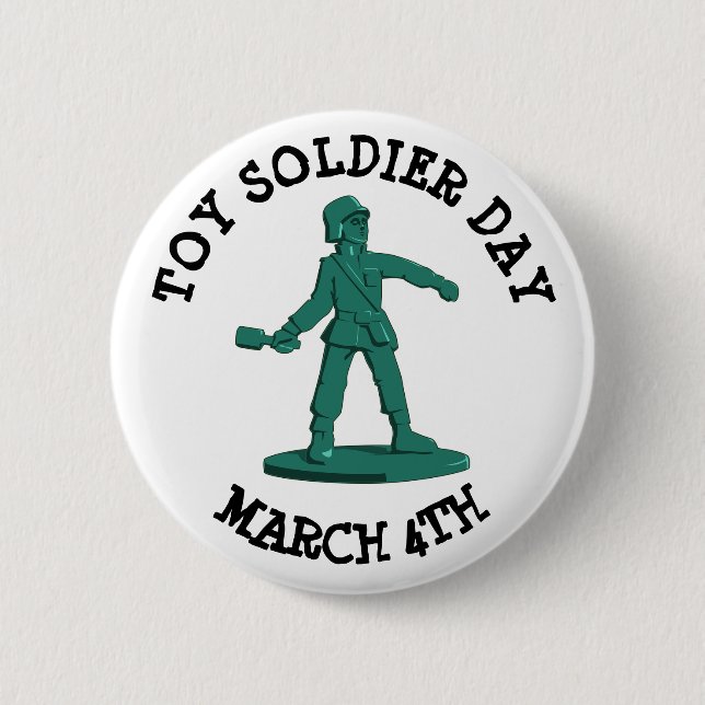 Badge Rond 5 Cm Jour du soldat Jouet 4 mars Fêtes amusantes Bouton (Devant)