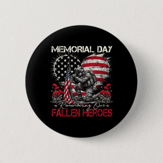 Badge Rond 5 Cm Jour du Souvenir Drapeau des Héros Tombés