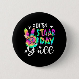 Badge Rond 5 Cm Jour du Stade Yall Tie Dye Panneau de Paix Test de