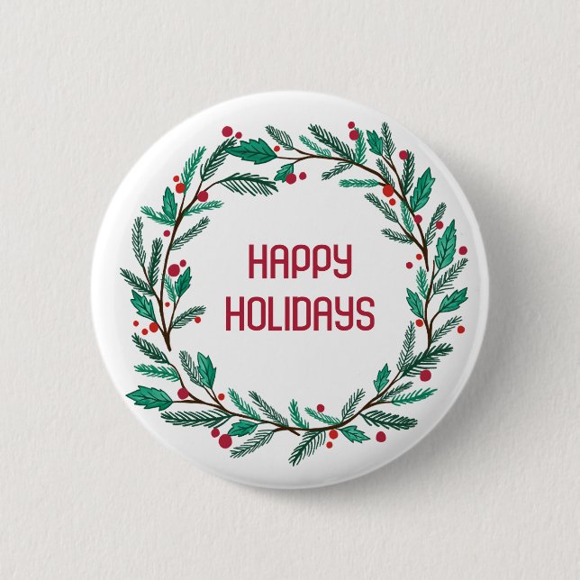 Badge Rond 5 Cm Jour férié de Noël CUSTOM main tiré (Devant)