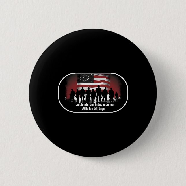 Badge Rond 5 Cm Jour Fier Américain (Devant)