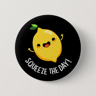 Badge Rond 5 Cm Jour Fruit Fruit Lemon Pun Dark BG