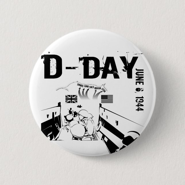 Badge Rond 5 Cm JOUR J 6 juin 1944 (Devant)