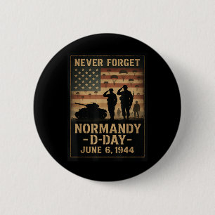 Badge Rond 5 Cm Jour J 81e Anniversaire Normandie 1944 Tribut Mili