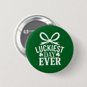 Badge Rond 5 Cm Jour le plus chanceux St Patricks Day Irlandais Ch