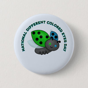 Badge Rond 5 Cm Jour national des yeux colorés différents
