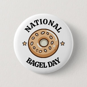 Badge Rond 5 Cm Jour national du Bagel