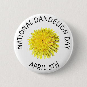 Badge Rond 5 Cm Jour national du Dandelion 5 avril Bouton