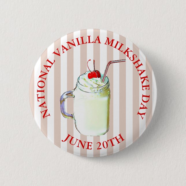 Badge Rond 5 Cm Jour national du lait de vanille 20 juin Bouton (Devant)