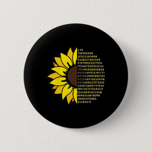 Badge Rond 5 Cm Jour Pi Tournesol 3.14 Numéro Pi Symbole Math Scie