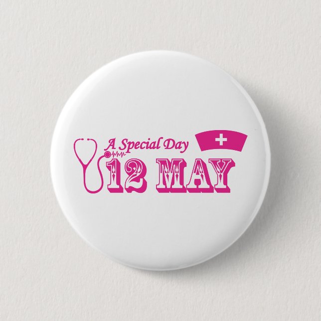 Badge Rond 5 Cm Jour un 12 mai spécial - l'international soigne (Devant)