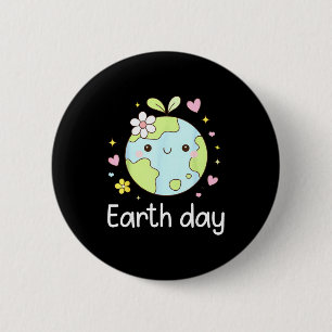 Badge Rond 5 Cm Journée de la terre mignonne 2026 sauvez la planèt