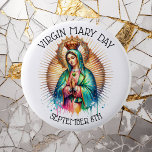 Badge Rond 5 Cm Journée de la Vierge Marie | 8 septembre<br><div class="desc">Boutons religieux pour les membres de votre église. La fête de la Vierge est le 8 septembre.</div>