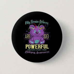 Badge Rond 5 Cm Journée de sensibilisation à l'épilepsie Ours Viol