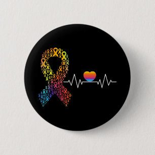 Badge Rond 5 Cm Journée de sensibilisation à tous les problèmes de