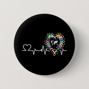 Badge Rond 5 Cm Journée de sensibilisation à tous les problèmes de