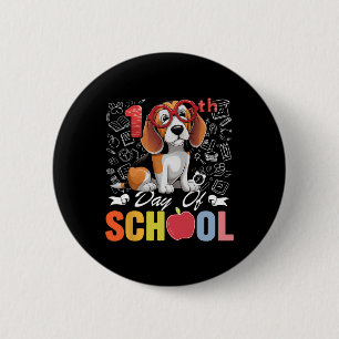 Badge Rond 5 Cm Journee des 100 ans d'école Chien Beagle Gles 100 