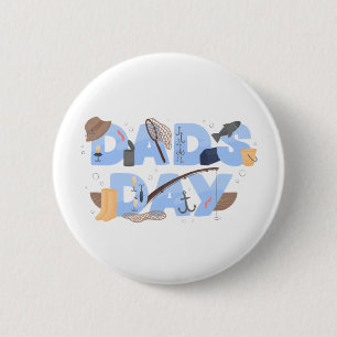 Badge Rond 5 Cm Journée des pères amateur de pêche mignon