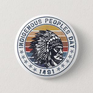 Badge Rond 5 Cm Journée des peuples autochtones Patrimoine amérind