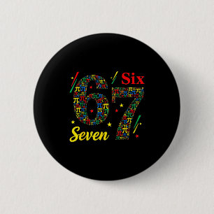 Badge Rond 5 Cm Journée drôle 3.14 symbole 67 mème blague de maths